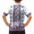Ukraine Family Matching Summer Maxi Dress and Hawaiian Shirt Traditional Braided Rope Belt Purple Folk Pattern