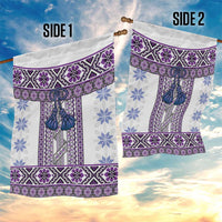 Ukraine Garden Flag Traditional Braided Rope Belt Purple Folk Pattern