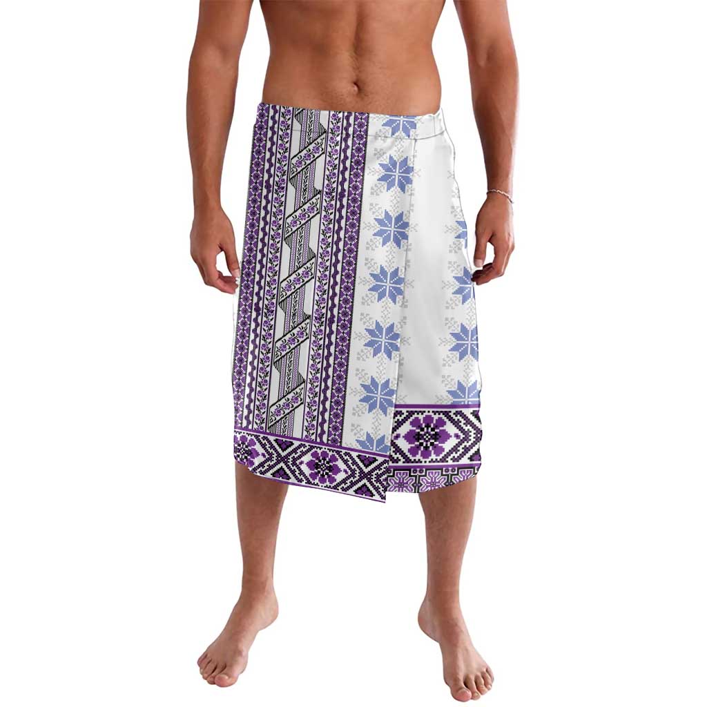 Ukraine Lavalava Traditional Braided Rope Belt Purple Folk Pattern