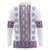 Ukraine Long Sleeve Polo Shirt Traditional Braided Rope Belt Purple Folk Pattern