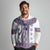 Ukraine Long Sleeve Polo Shirt Traditional Braided Rope Belt Purple Folk Pattern