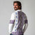 Ukraine Long Sleeve Polo Shirt Traditional Braided Rope Belt Purple Folk Pattern