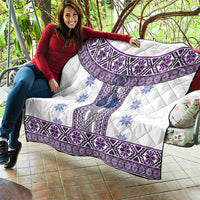 Ukraine Quilt Traditional Braided Rope Belt Purple Folk Pattern