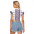 Ukraine Raglan Cropped T Shirt Traditional Braided Rope Belt Purple Folk Pattern
