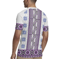 Ukraine Rugby Jersey Traditional Braided Rope Belt Purple Folk Pattern