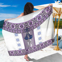 Ukraine Sarong Traditional Braided Rope Belt Purple Folk Pattern