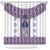 Ukraine Shower Curtain Traditional Braided Rope Belt Purple Folk Pattern
