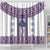 Ukraine Shower Curtain Traditional Braided Rope Belt Purple Folk Pattern