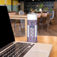 Ukraine Skinny Tumbler Traditional Braided Rope Belt Purple Folk Pattern