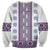 Ukraine Sweatshirt Traditional Braided Rope Belt Purple Folk Pattern