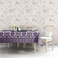 Ukraine Tablecloth Traditional Braided Rope Belt Purple Folk Pattern