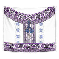 Ukraine Tapestry Traditional Braided Rope Belt Purple Folk Pattern