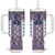 Ukraine Tumbler With Handle Traditional Braided Rope Belt Purple Folk Pattern