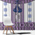 Ukraine Window Curtain Traditional Braided Rope Belt Purple Folk Pattern
