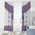 Ukraine Window Curtain Traditional Braided Rope Belt Purple Folk Pattern