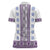 Ukraine Women Polo Shirt Traditional Braided Rope Belt Purple Folk Pattern