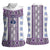 Ukraine Women Sleeveless Polo Shirt Traditional Braided Rope Belt Purple Folk Pattern