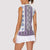 Ukraine Women Sleeveless Polo Shirt Traditional Braided Rope Belt Purple Folk Pattern