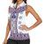 Ukraine Women Sleeveless Polo Shirt Traditional Braided Rope Belt Purple Folk Pattern