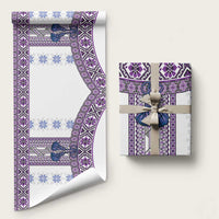 Ukraine Wrapping Paper Traditional Braided Rope Belt Purple Folk Pattern - Wonder Print Shop