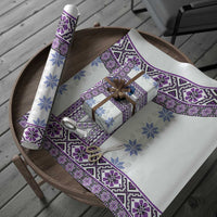 Ukraine Wrapping Paper Traditional Braided Rope Belt Purple Folk Pattern - Wonder Print Shop