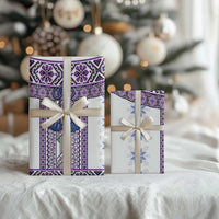 Ukraine Wrapping Paper Traditional Braided Rope Belt Purple Folk Pattern - Wonder Print Shop