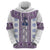 Ukraine Zip Hoodie Traditional Braided Rope Belt Purple Folk Pattern