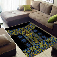 Ukraine Area Rug Traditional Braided Rope Belt Folk Pattern National Color