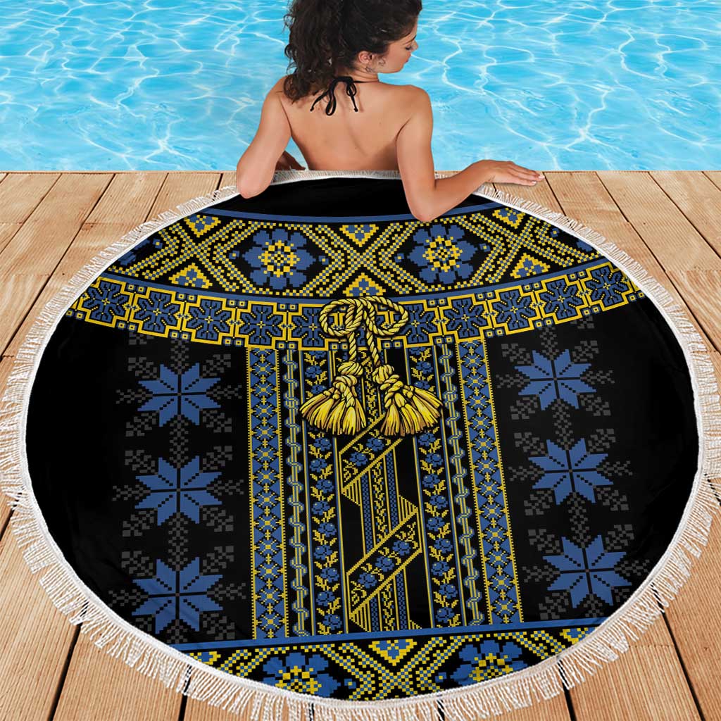 Ukraine Beach Blanket Traditional Braided Rope Belt Folk Pattern National Color