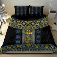 Ukraine Bedding Set Traditional Braided Rope Belt Folk Pattern National Color