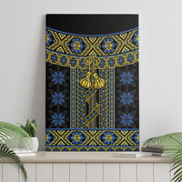 Ukraine Canvas Wall Art Traditional Braided Rope Belt Folk Pattern National Color