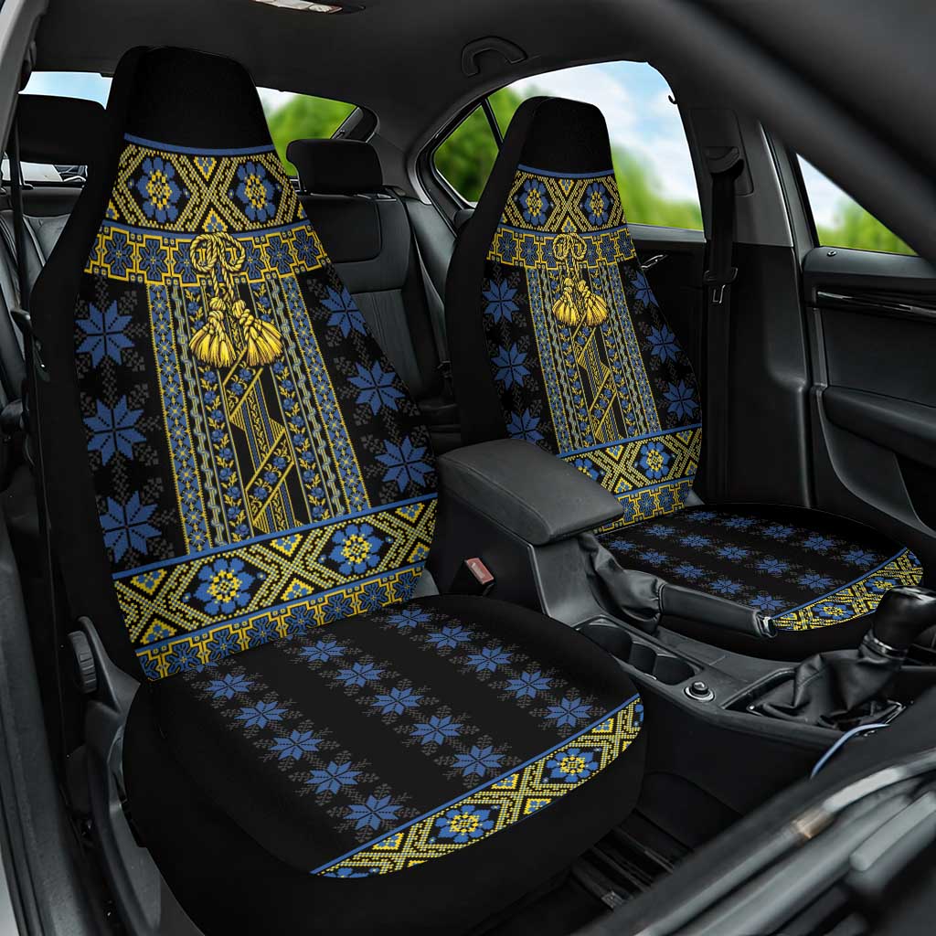 Ukraine Car Seat Cover Traditional Braided Rope Belt Folk Pattern National Color
