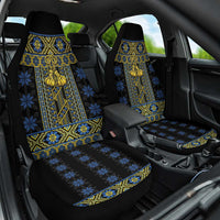 Ukraine Car Seat Cover Traditional Braided Rope Belt Folk Pattern National Color