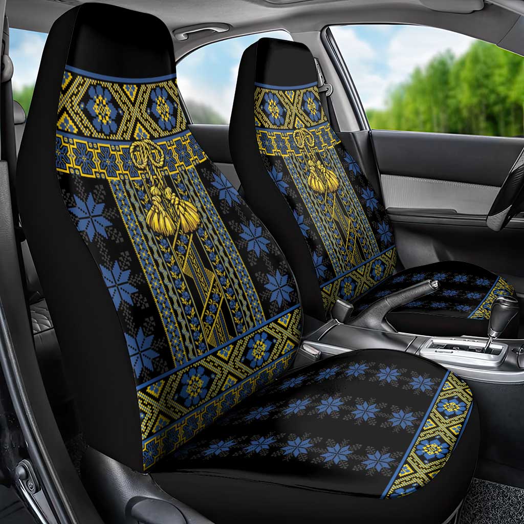 Ukraine Car Seat Cover Traditional Braided Rope Belt Folk Pattern National Color