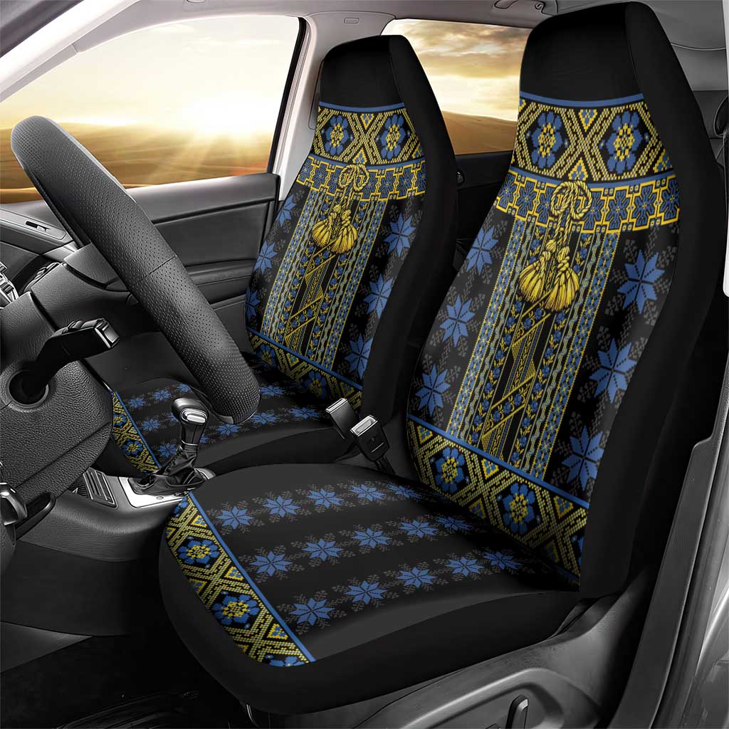 Ukraine Car Seat Cover Traditional Braided Rope Belt Folk Pattern National Color