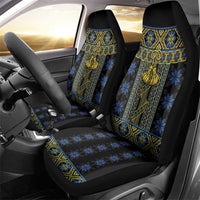 Ukraine Car Seat Cover Traditional Braided Rope Belt Folk Pattern National Color
