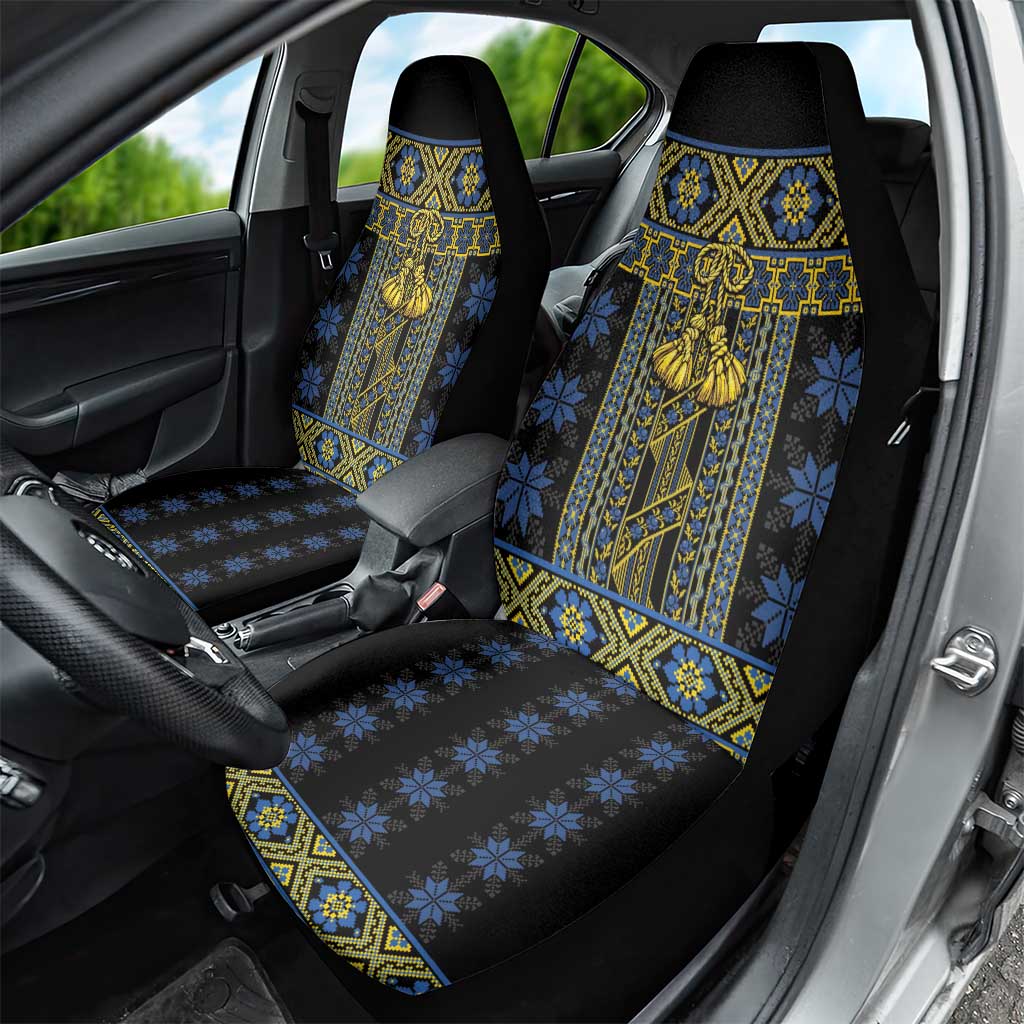 Ukraine Car Seat Cover Traditional Braided Rope Belt Folk Pattern National Color