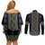 Ukraine Couples Matching Off Shoulder Short Dress and Long Sleeve Button Shirt Traditional Braided Rope Belt Folk Pattern National Color