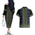 Ukraine Couples Matching Off The Shoulder Long Sleeve Dress and Hawaiian Shirt Traditional Braided Rope Belt Folk Pattern National Color