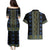 Ukraine Couples Matching Puletasi and Hawaiian Shirt Traditional Braided Rope Belt Folk Pattern National Color