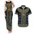 Ukraine Couples Matching Tank Maxi Dress and Hawaiian Shirt Traditional Braided Rope Belt Folk Pattern National Color