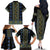 Ukraine Family Matching Off The Shoulder Long Sleeve Dress and Hawaiian Shirt Traditional Braided Rope Belt Folk Pattern National Color