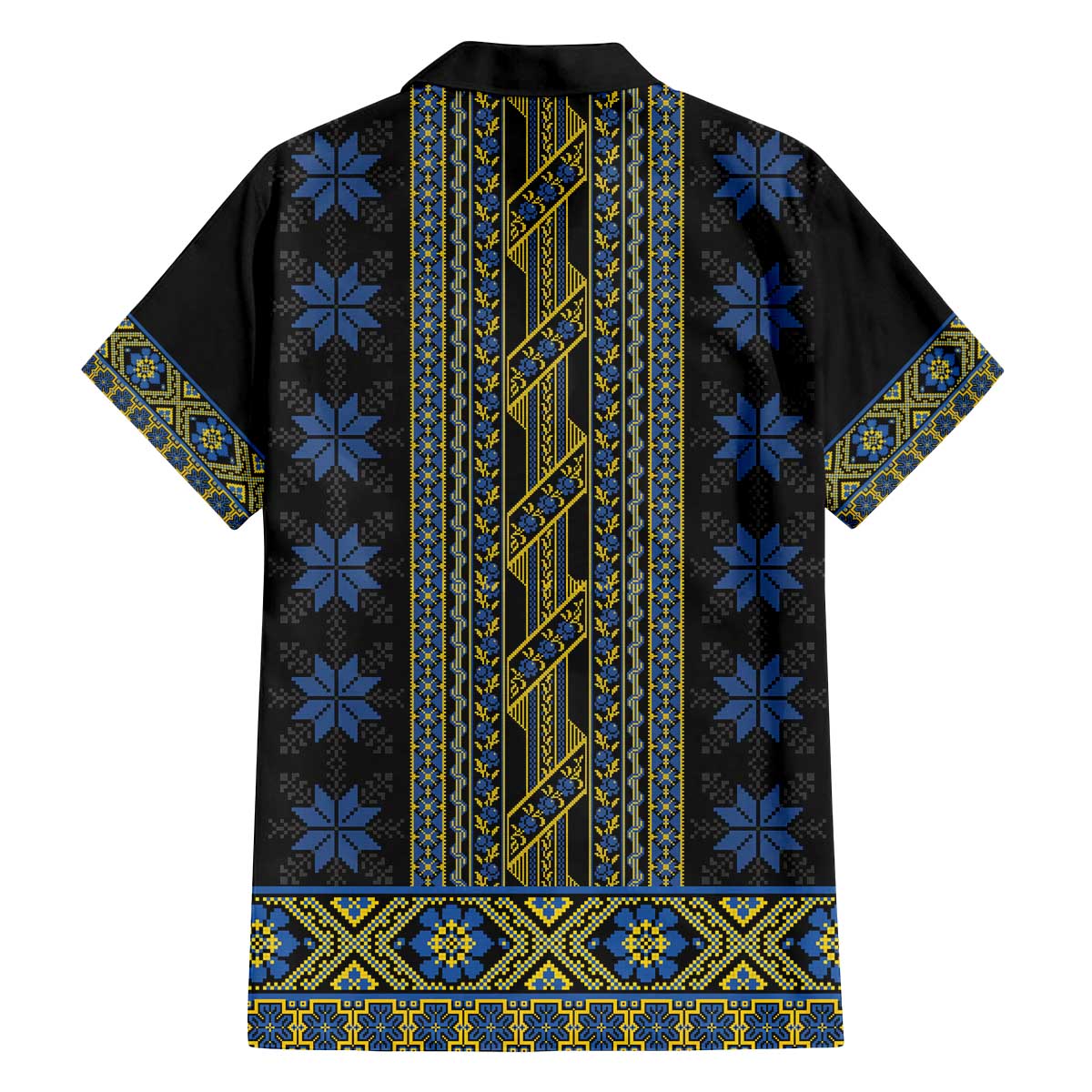 Ukraine Family Matching Off The Shoulder Long Sleeve Dress and Hawaiian Shirt Traditional Braided Rope Belt Folk Pattern National Color