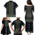 Ukraine Family Matching Puletasi and Hawaiian Shirt Traditional Braided Rope Belt Folk Pattern National Color