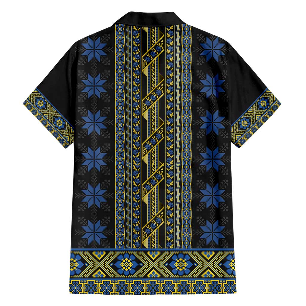 Ukraine Family Matching Short Sleeve Bodycon Dress and Hawaiian Shirt Traditional Braided Rope Belt Folk Pattern National Color