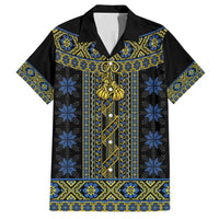 Ukraine Family Matching Tank Maxi Dress and Hawaiian Shirt Traditional Braided Rope Belt Folk Pattern National Color