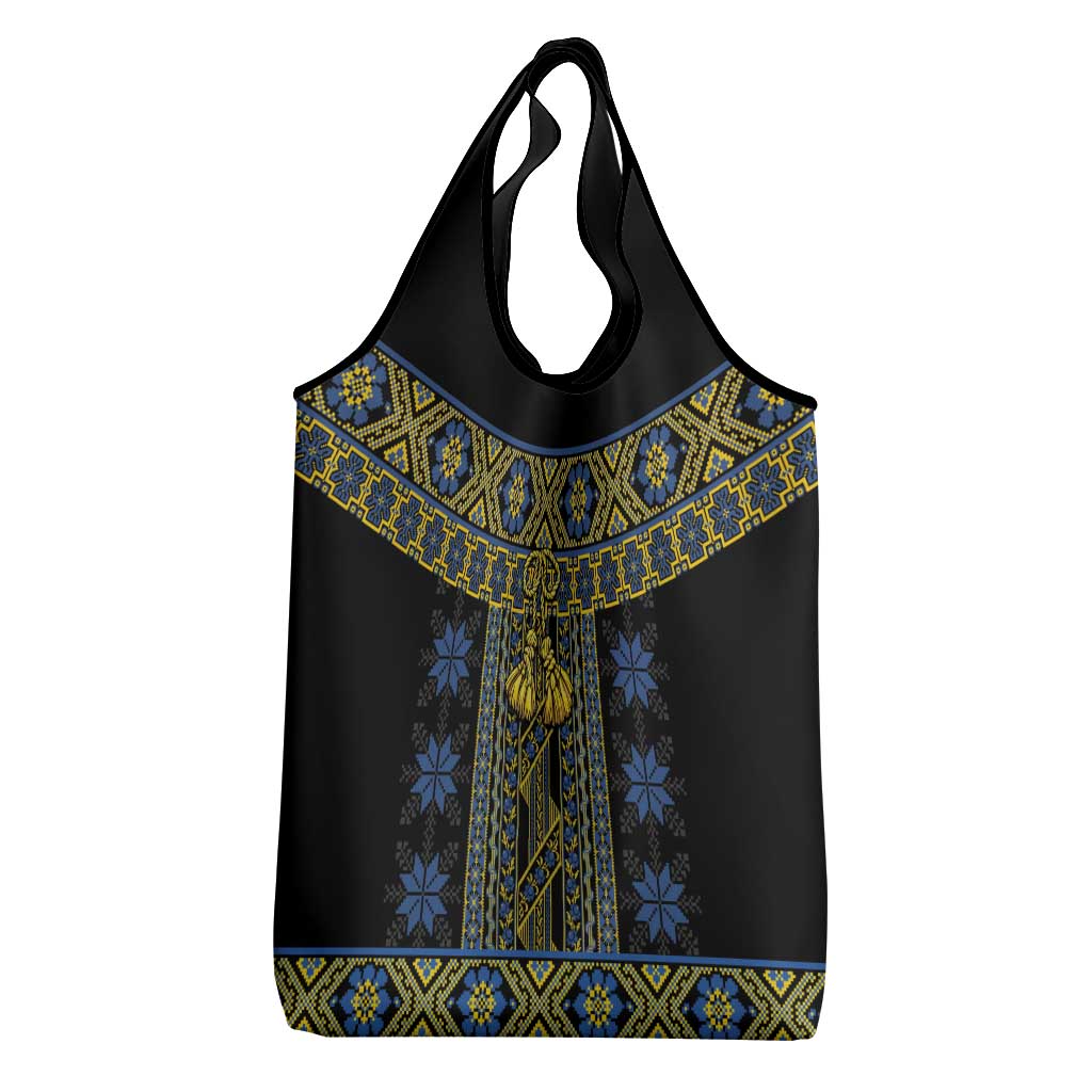 Ukraine Grocery Bag Traditional Braided Rope Belt Folk Pattern National Color