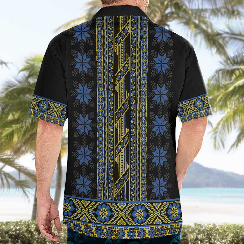 Ukraine Hawaiian Shirt Traditional Braided Rope Belt Folk Pattern National Color