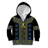 Ukraine Kid Hoodie Traditional Braided Rope Belt Folk Pattern National Color