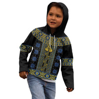 Ukraine Kid Hoodie Traditional Braided Rope Belt Folk Pattern National Color